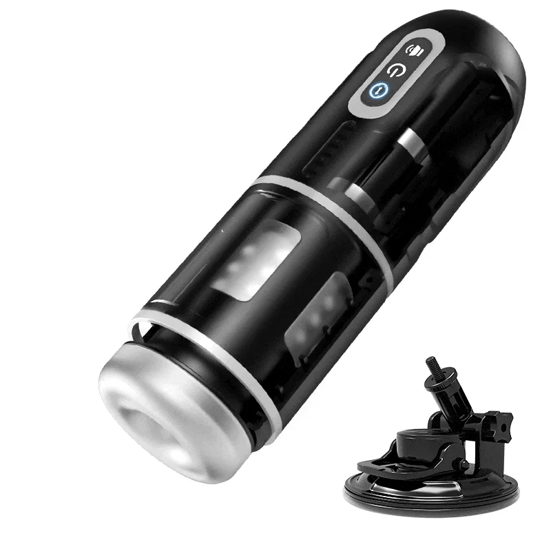 XR12: Telescopische roterende masturbatiebeker met zuigbasis
