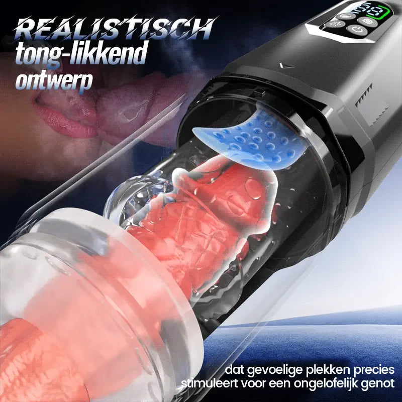 XR19: Handsfree masturbator met stoot-, rotatie- en vibratiefunctie en app-interactie