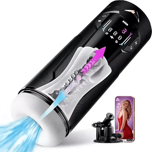 XT4: Automatische masturbator met AI-app en 7 zuig-, stoot- en vibratiestanden