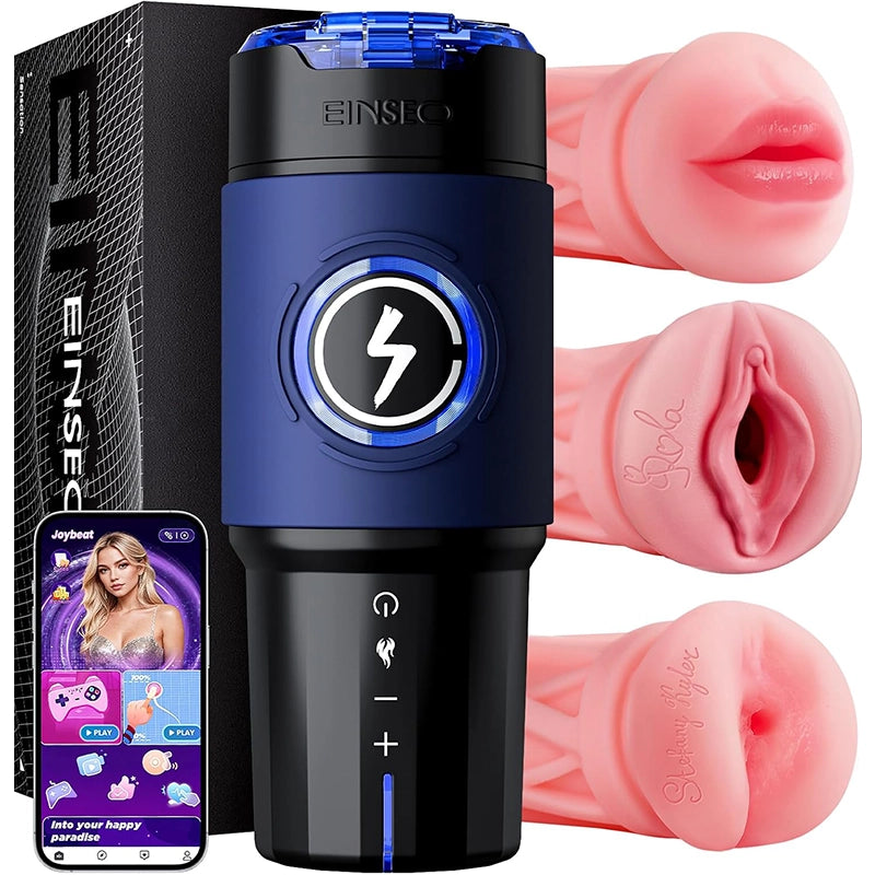 XT8 Pro Max: Male verwarmingsfunctie masturbator met APP & 3 verwisselbare mouwen