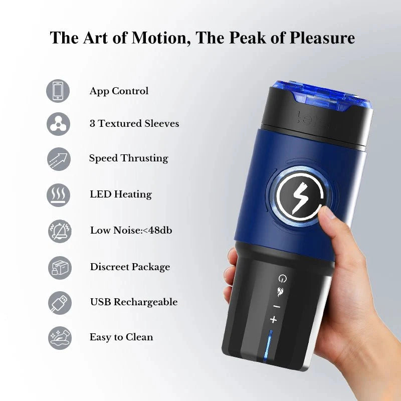 XT8 Pro Max: Male verwarmingsfunctie masturbator met APP & 3 verwisselbare mouwen