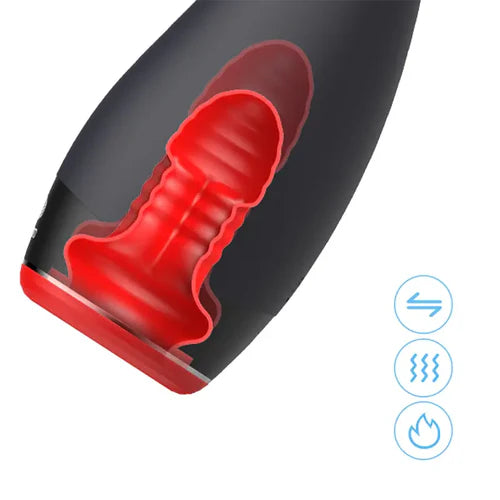XV9: Oral masturbator met snelle verwarming, 4-way joystick, 5 stoot- & 7 vibratiestanden