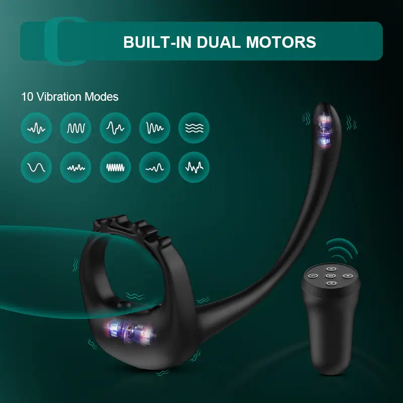 PR4: verstelbare vibrerende cockring met 10 vibratiemodi en prostaatstimulator