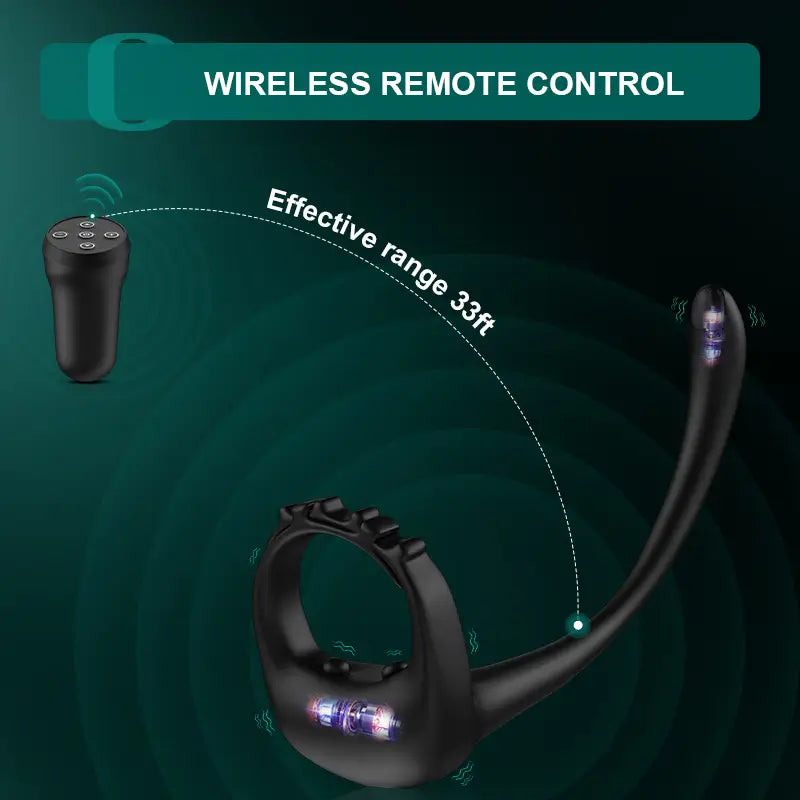 PR4: verstelbare vibrerende cockring met 10 vibratiemodi en prostaatstimulator