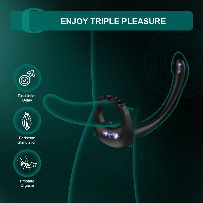PR4: verstelbare vibrerende cockring met 10 vibratiemodi en prostaatstimulator