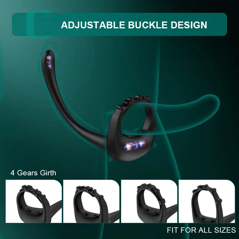 PR4: verstelbare vibrerende cockring met 10 vibratiemodi en prostaatstimulator