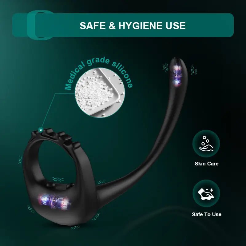 PR4: verstelbare vibrerende cockring met 10 vibratiemodi en prostaatstimulator