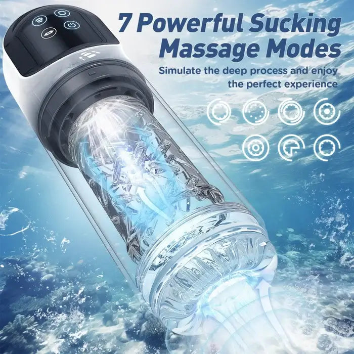 XR3 Plus: 2-in-1 Volledig Waterdichte Blowjob Stimulator met Water Vacuümpomp