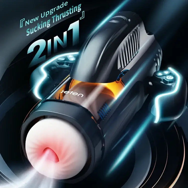 Leten Bermuda Storm high-end male stroker with dual function sucking and thrusting features for an intense experience