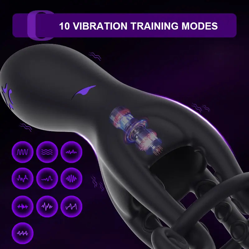 XG11: Octopus glanstrainer voor mannen met 10 vibratiemodi