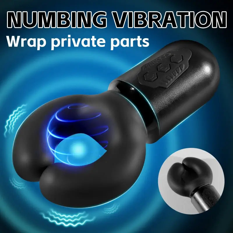 XG19: Waterdichte penisglans-stimulator met 10 knijpende vibraties