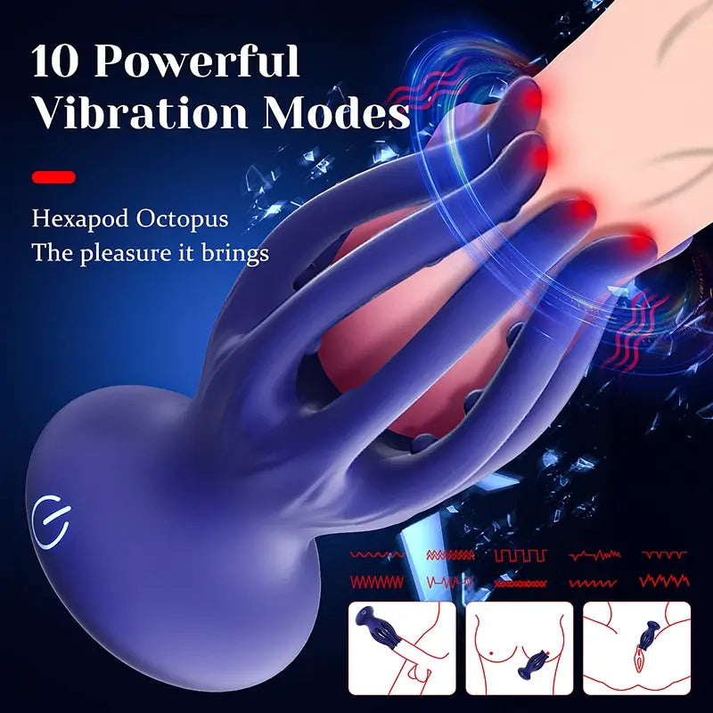 XG16: Octopus tentakel eikeltrainer met 10 vibratiemodi