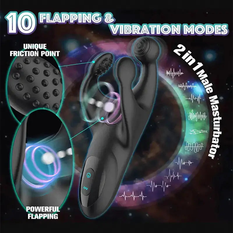 XG9: Draagbare penisglans-stimulator met 10 vibratiemodi