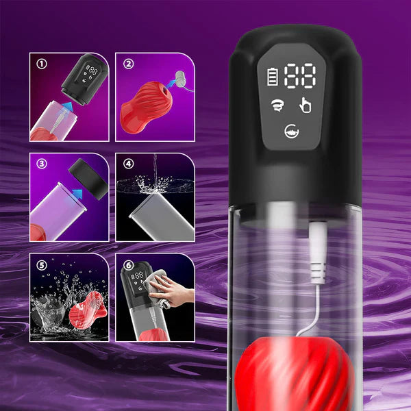 XP4 Plus penispompvergroter met 7 vibratie‑ en 5 zuigmodi