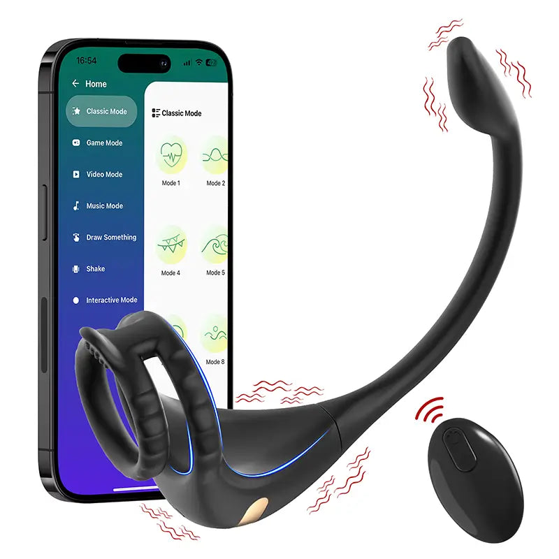 PM2: Prostaatmassager met Penisring – Bedienbaar via Afstandsbediening of App