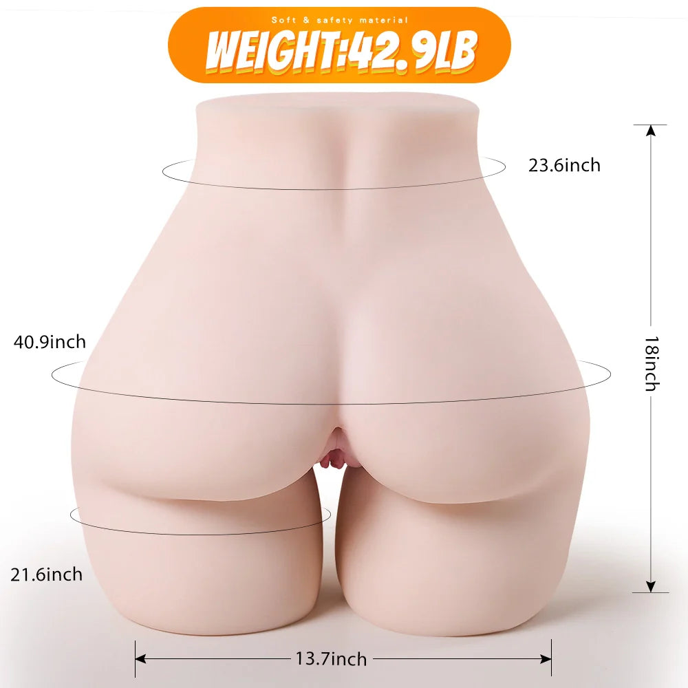 Gena: BBW realistische torso met grote kont van 19,5 kg voor mannen