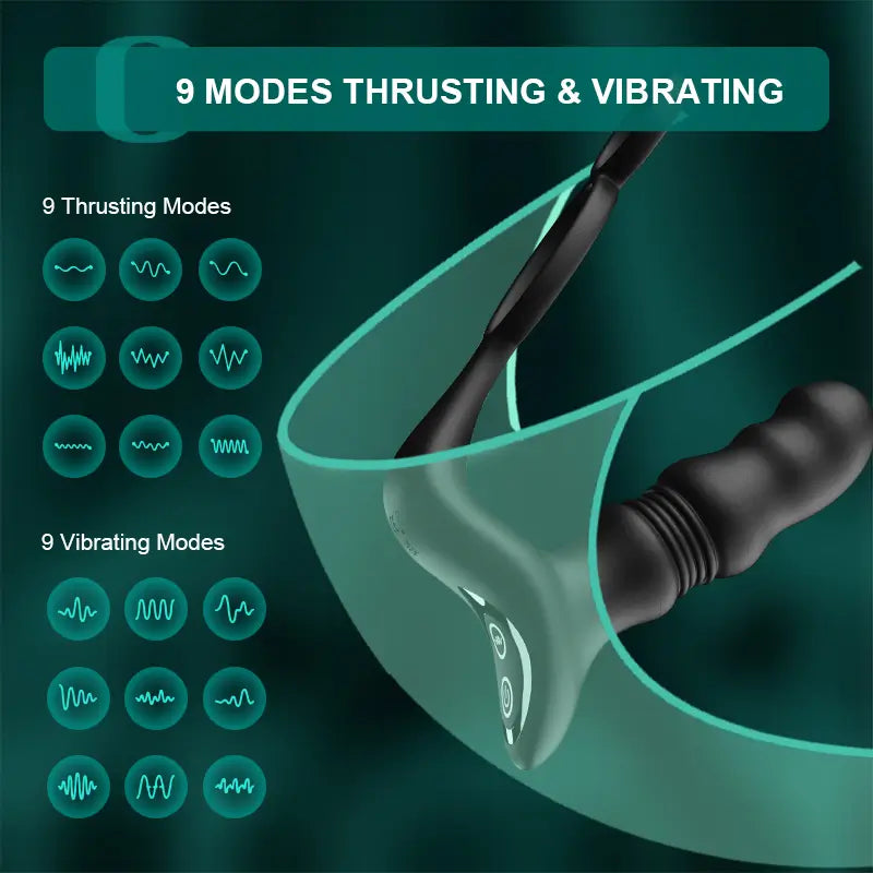 PM9: draagbare prostaatmassager met afstandsbediening, 9 stoot- en vibratiemodi