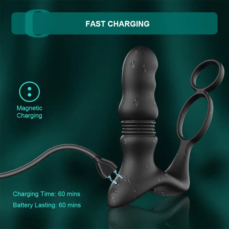 PM9: draagbare prostaatmassager met afstandsbediening, 9 stoot- en vibratiemodi