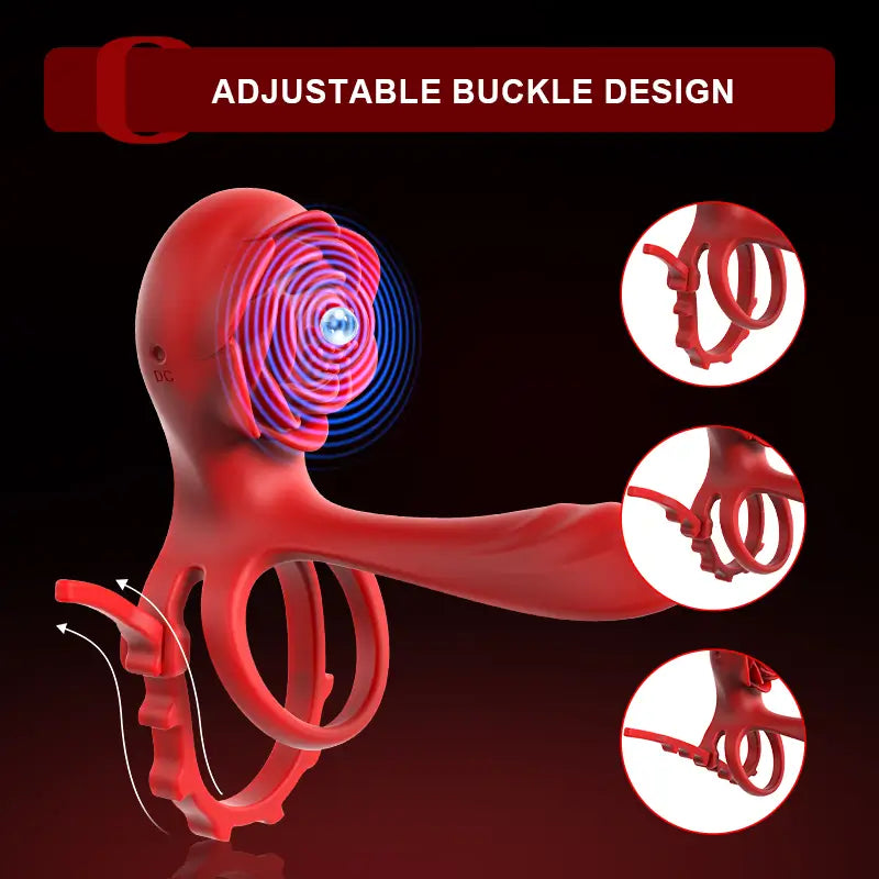 PR8: rozen-cockring met dubbele motoren en 10 vibratiemodi voor koppels