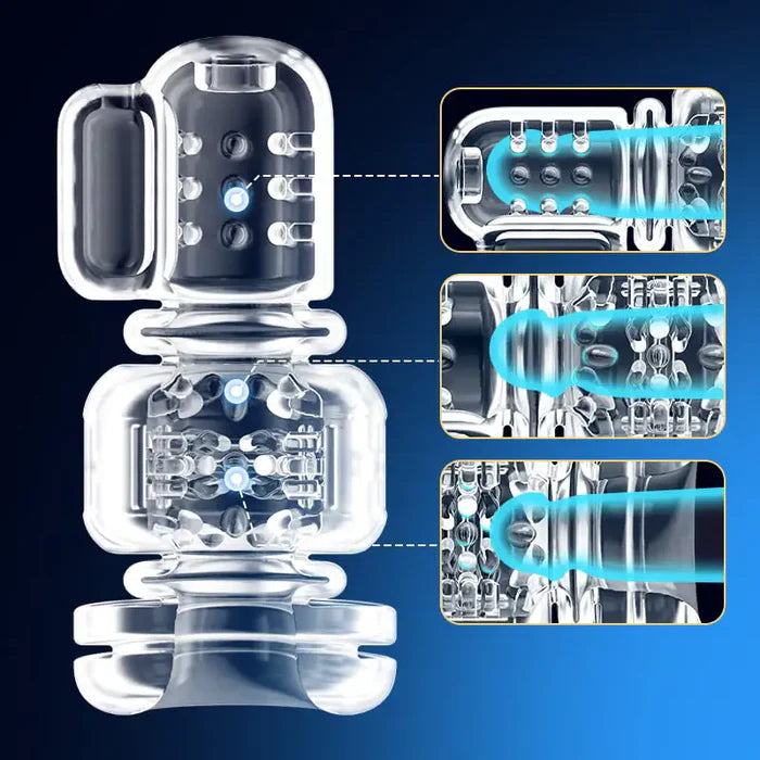 XT2: Hands-free herenstroker met bevestigingsriem, 9 stoot- en trillingsstanden