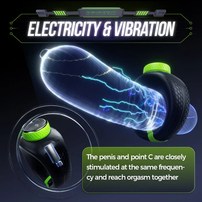 PR1: Verstelbare grootte app-besturing elektro-stimulatie & vibrerende penisring