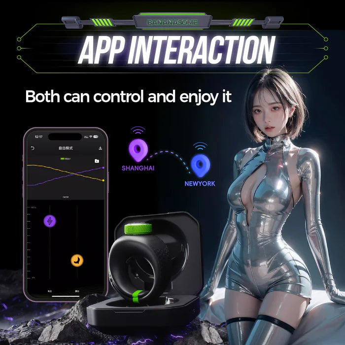 PR1: Verstelbare grootte app-besturing elektro-stimulatie & vibrerende penisring
