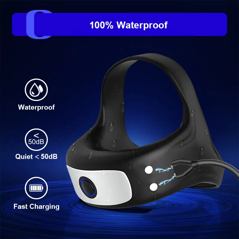 PR7: waterdichte cockring met 10 krachtige vibratiemodi