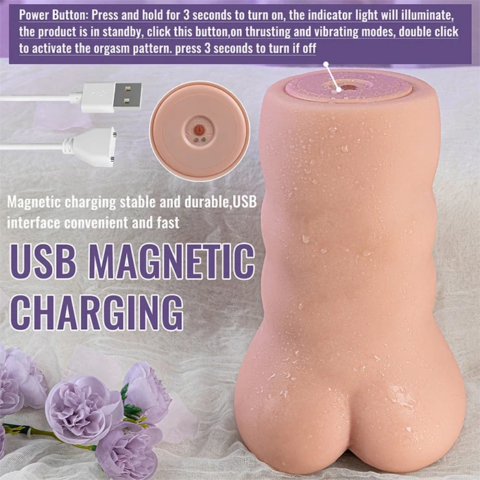Ellie: 1,54 kg zware, realistische elektrische 'pocket pussy' met stoot- en vibratiestanden