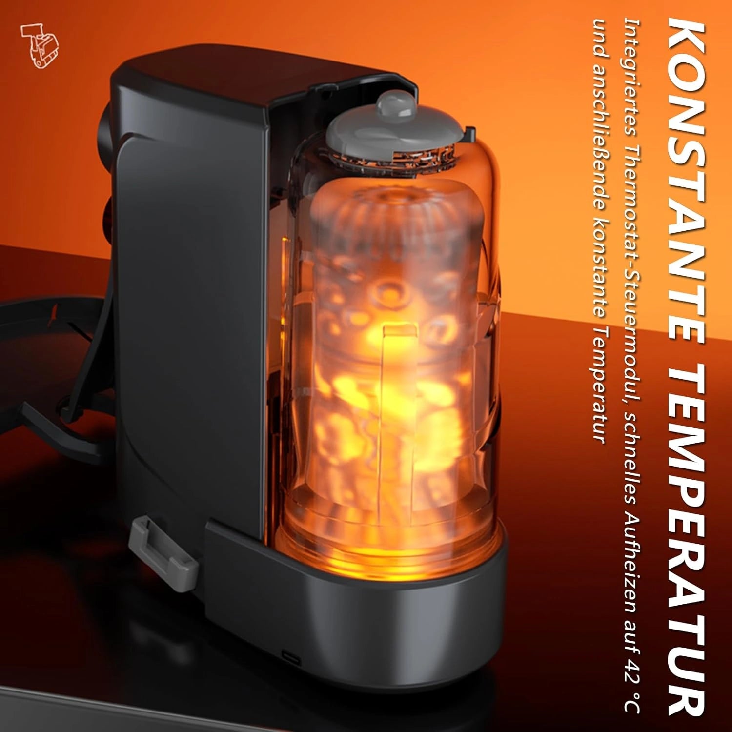 Handsfree masturbator voor mannen met 10 drukstanden en 2 verwijderbare inzetstukken