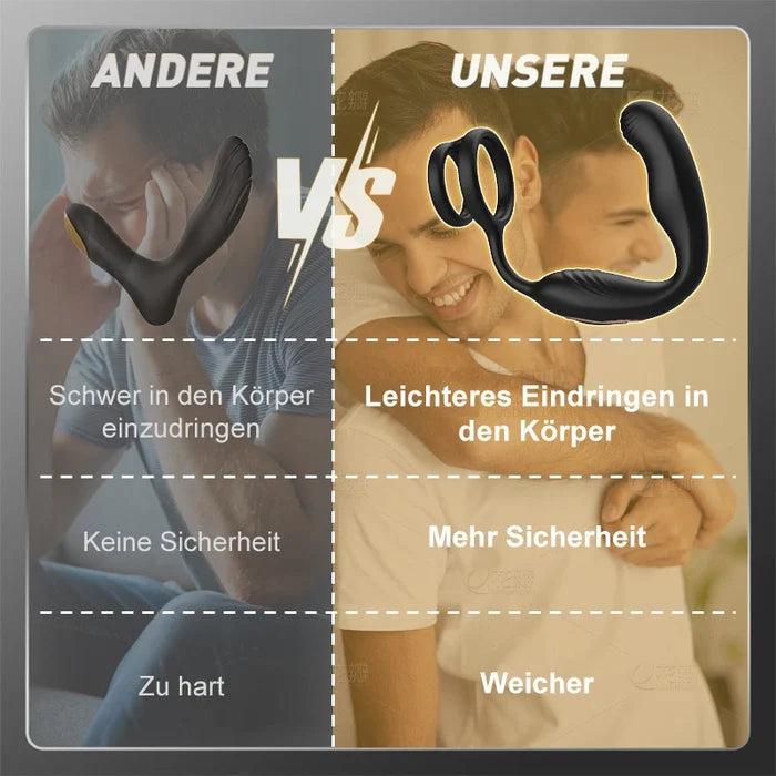 PM10: Prostaatstimulator voor anale expansie, voorzien van vibratie met 10 frequenties en rotatie