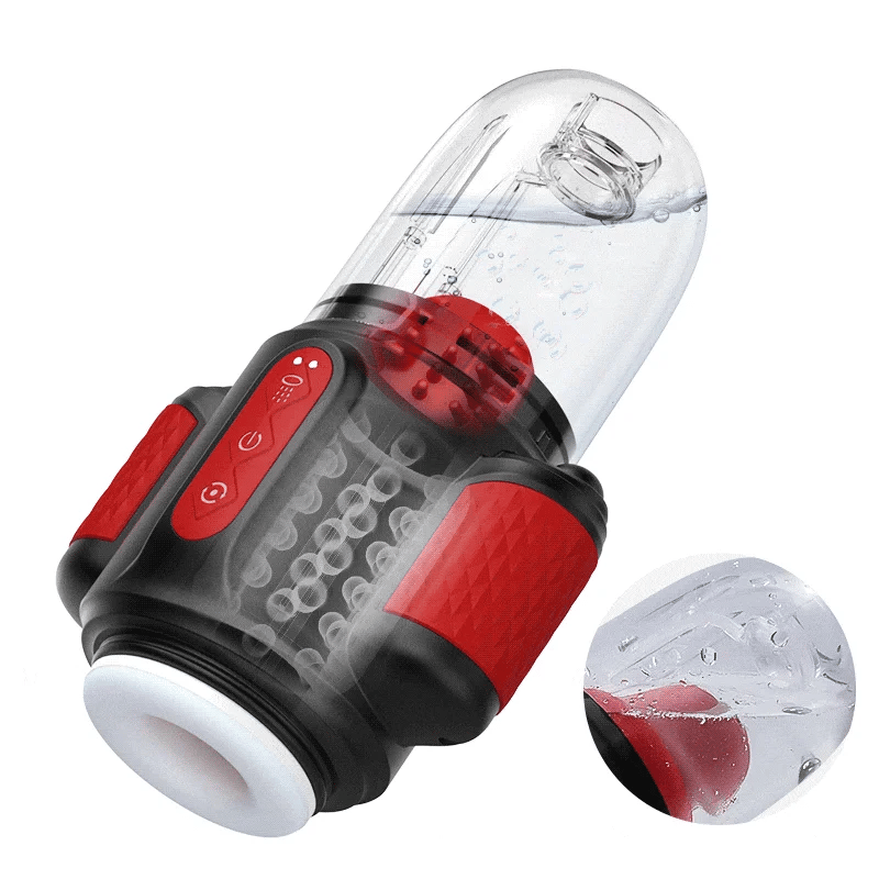 XR16: Hydro vortex masturbator – 10 trillingen, 5 rotaties, 5 watersproei