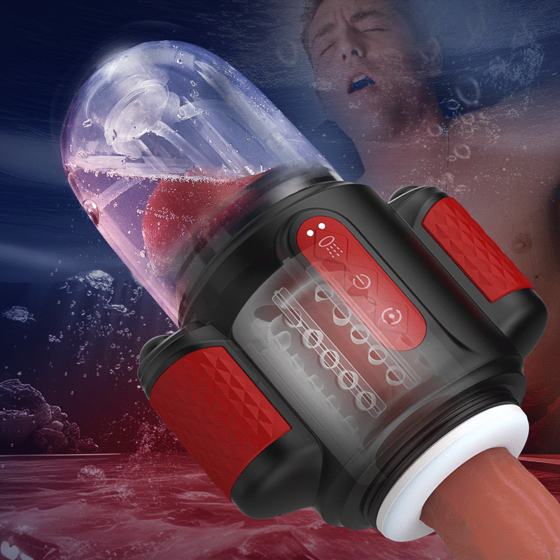 XR16: Hydro vortex masturbator – 10 trillingen, 5 rotaties, 5 watersproei