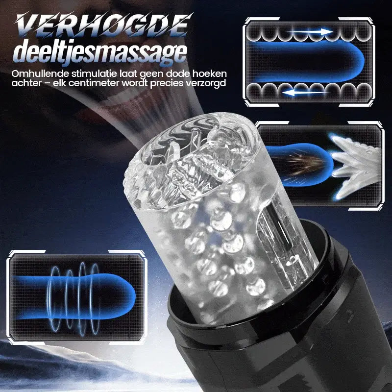 XR19: Handsfree masturbator met stoot-, rotatie- en vibratiefunctie en app-interactie