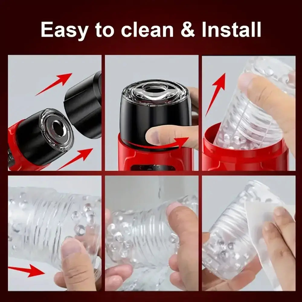 XR5: Handsfree mannelijke stroker Realistische roterende strelende pijpmachine