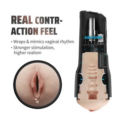 XS7: Automatische masturbator met pneumatische AirPulse compressie & OLED-display