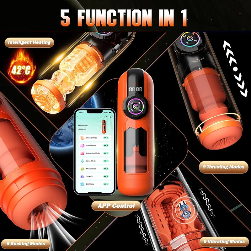 XT4 Pro: 12-in-1 AI interactieve APP-besturings automatische masturbator