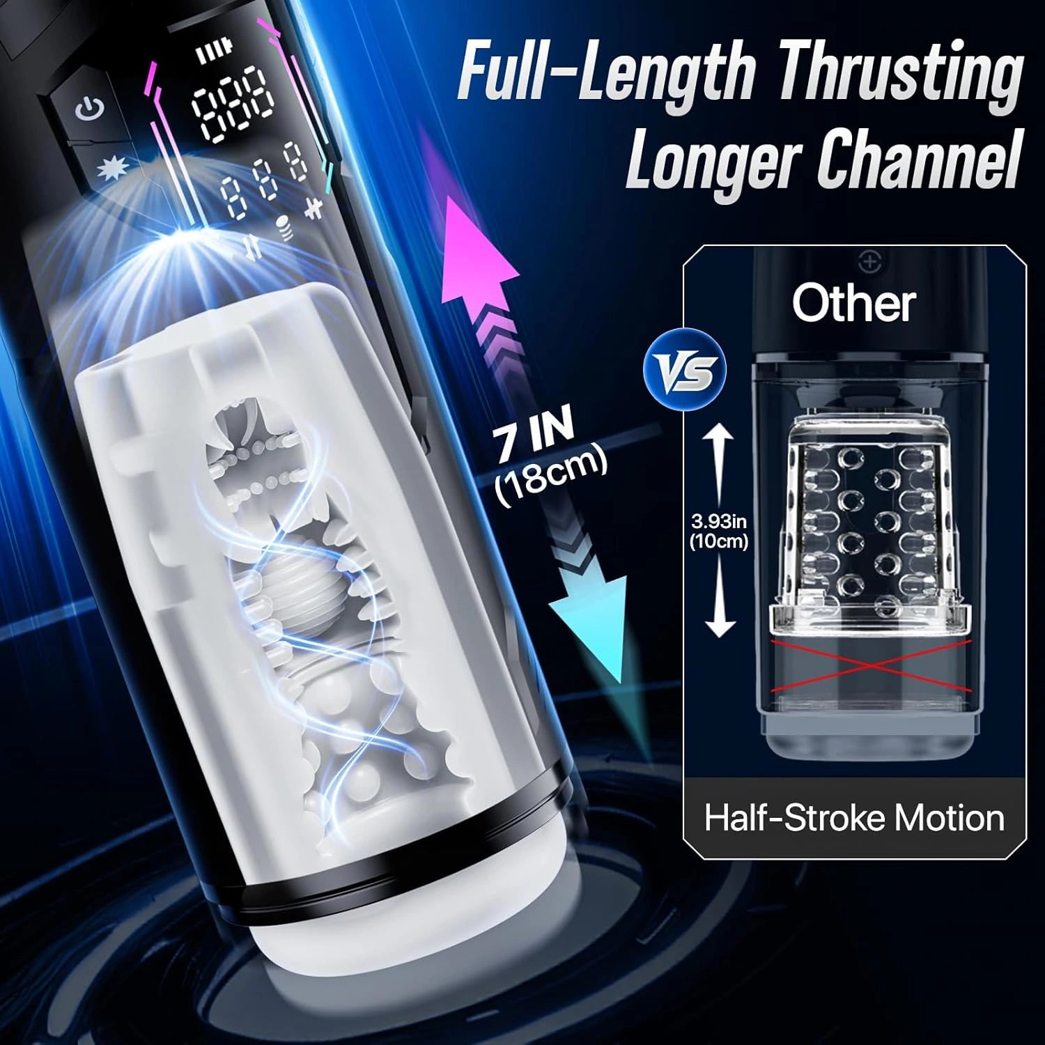 XT4: Automatische masturbator met AI-app en 7 zuig-, stoot- en vibratiestanden