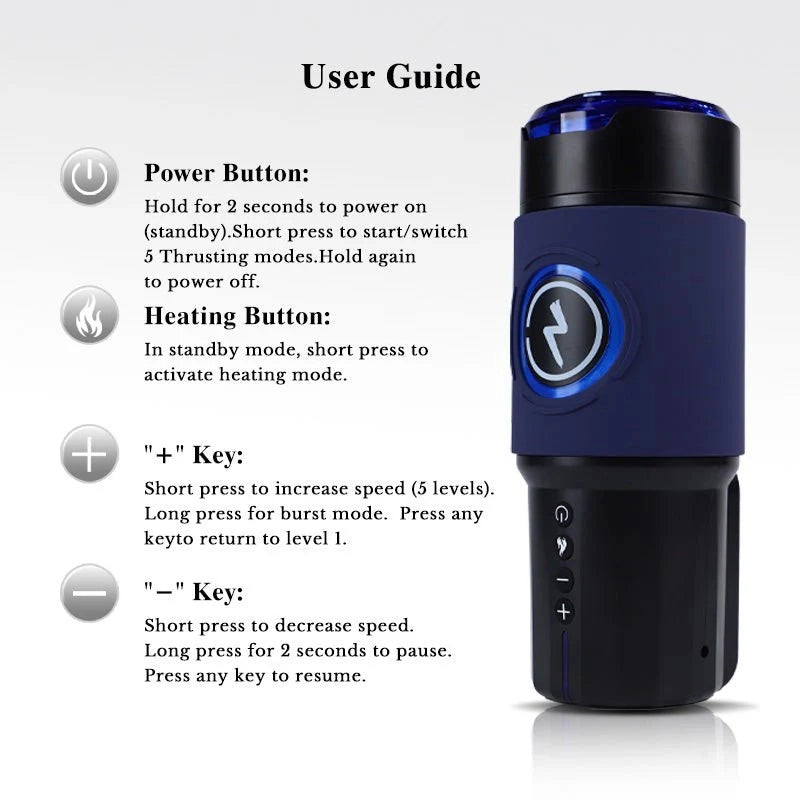 XT8 Pro Max: Male verwarmingsfunctie masturbator met APP & 3 verwisselbare mouwen