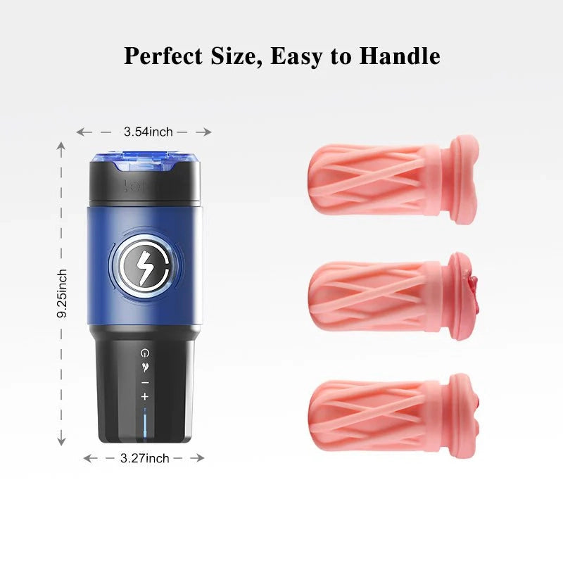 XT8 Pro Max: Male verwarmingsfunctie masturbator met APP & 3 verwisselbare mouwen