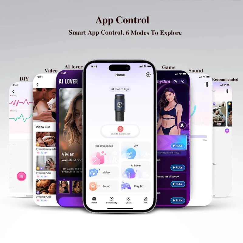 XT8 Pro Max: Male verwarmingsfunctie masturbator met APP & 3 verwisselbare mouwen