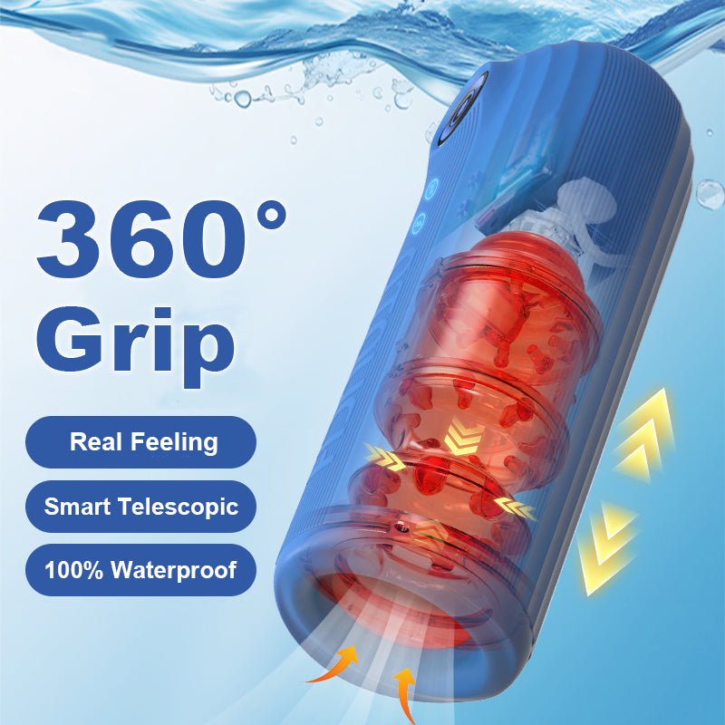 XT9: IPX7 waterdichte automatische masturbator met 360° contractie & vibratie