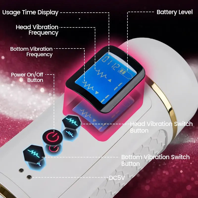 XV12: Masturbator voor mannen dubbele vibratie met 10 vibratiestanden