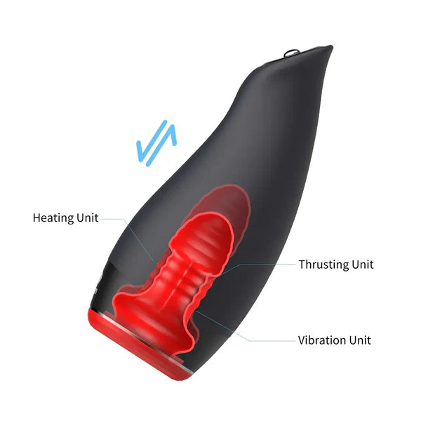 XV9: Oral masturbator met snelle verwarming, 4-way joystick, 5 stoot- & 7 vibratiestanden