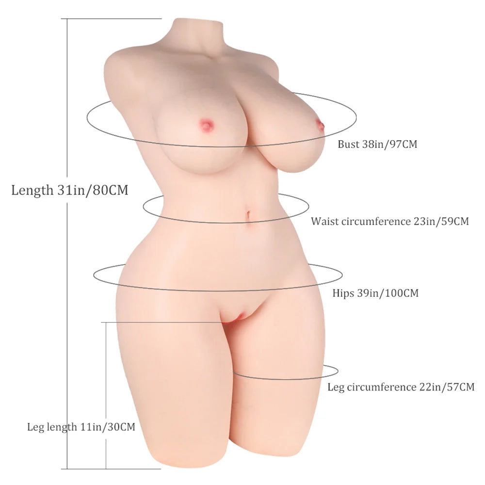 Susanna: 31,0 kg BBW siliconen sekstorso met grote borsten en billen