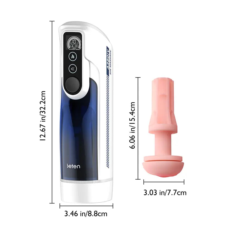 Leten A380 Pro: realistische mannelijke stroker met 10 stoot- en schommelmodi, verwarming en geluid
