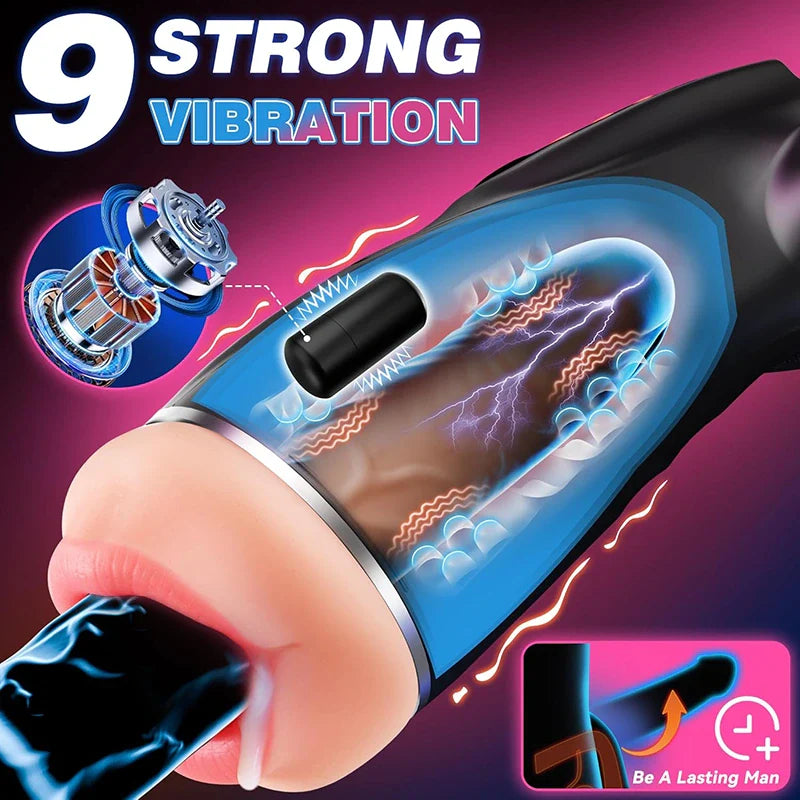XV11: Mannen masturbeerder met 9 zuig- & 9 vibratiefuncties, app-besturing, 3 hulzen