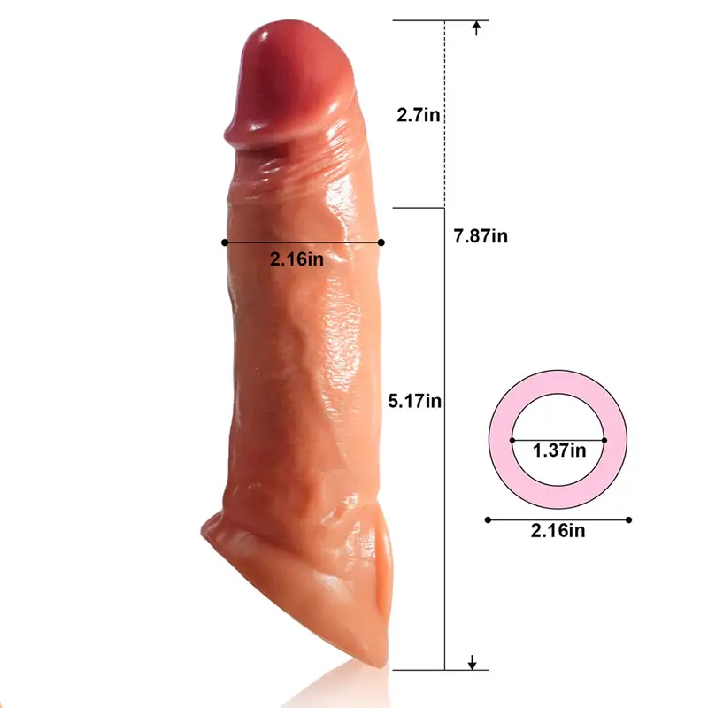 19,8 cm lengte x 10,4 cm omtrek realistische vibrerende penismouw