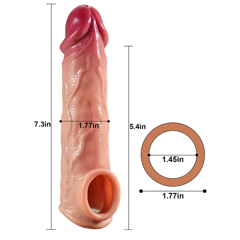 18,5 cm x 4,5 cm realistische siliconen penisverlenging