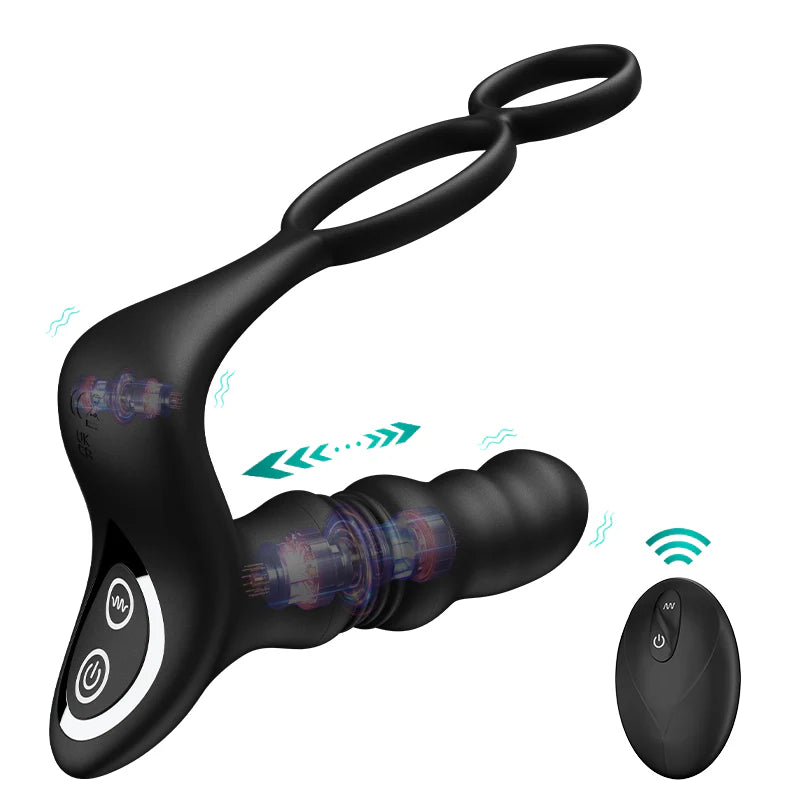 PM9: draagbare prostaatmassager met afstandsbediening, 9 stoot- en vibratiemodi