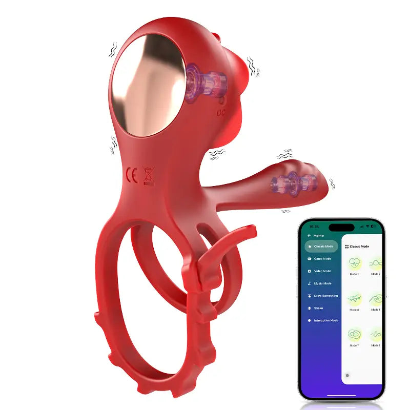 PR8: rozen-cockring met dubbele motoren en 10 vibratiemodi voor koppels